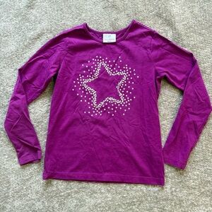 Hanna Andersson Purple Star Long Sleeve Tee Girls 140